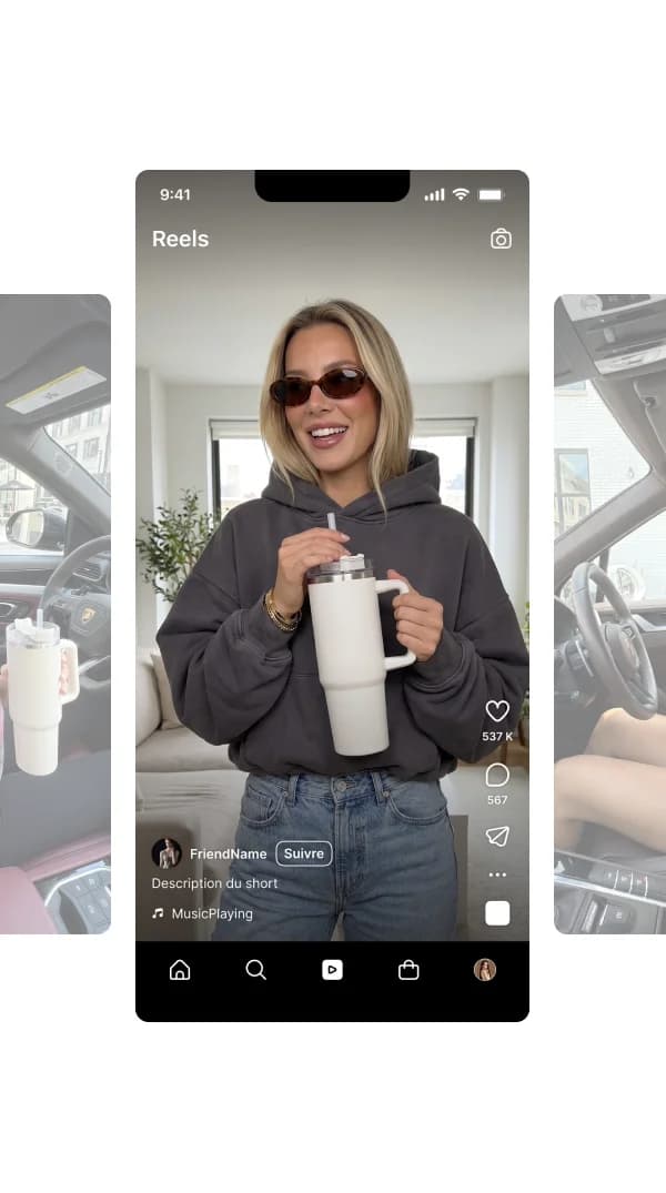 Mobile preview of AI creator clips for multiple platforms