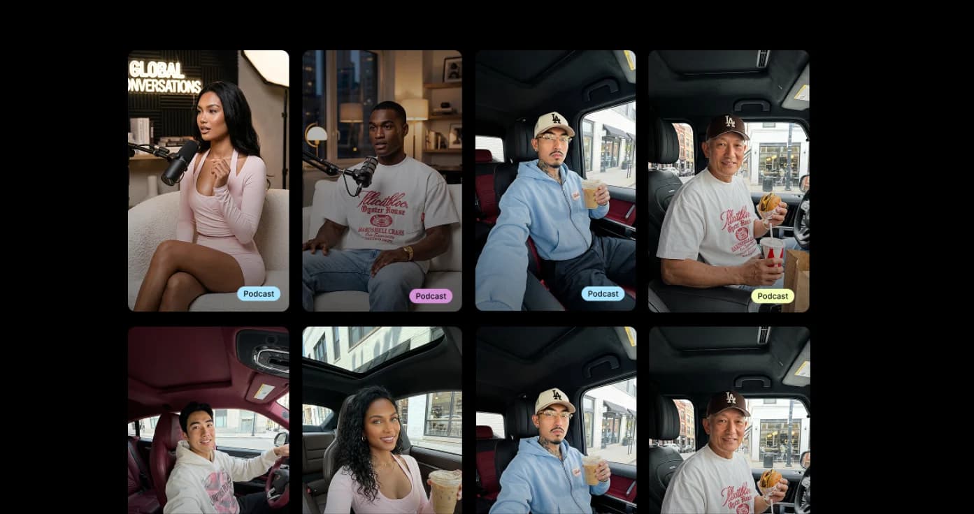 Preset library with ready-made social video formats