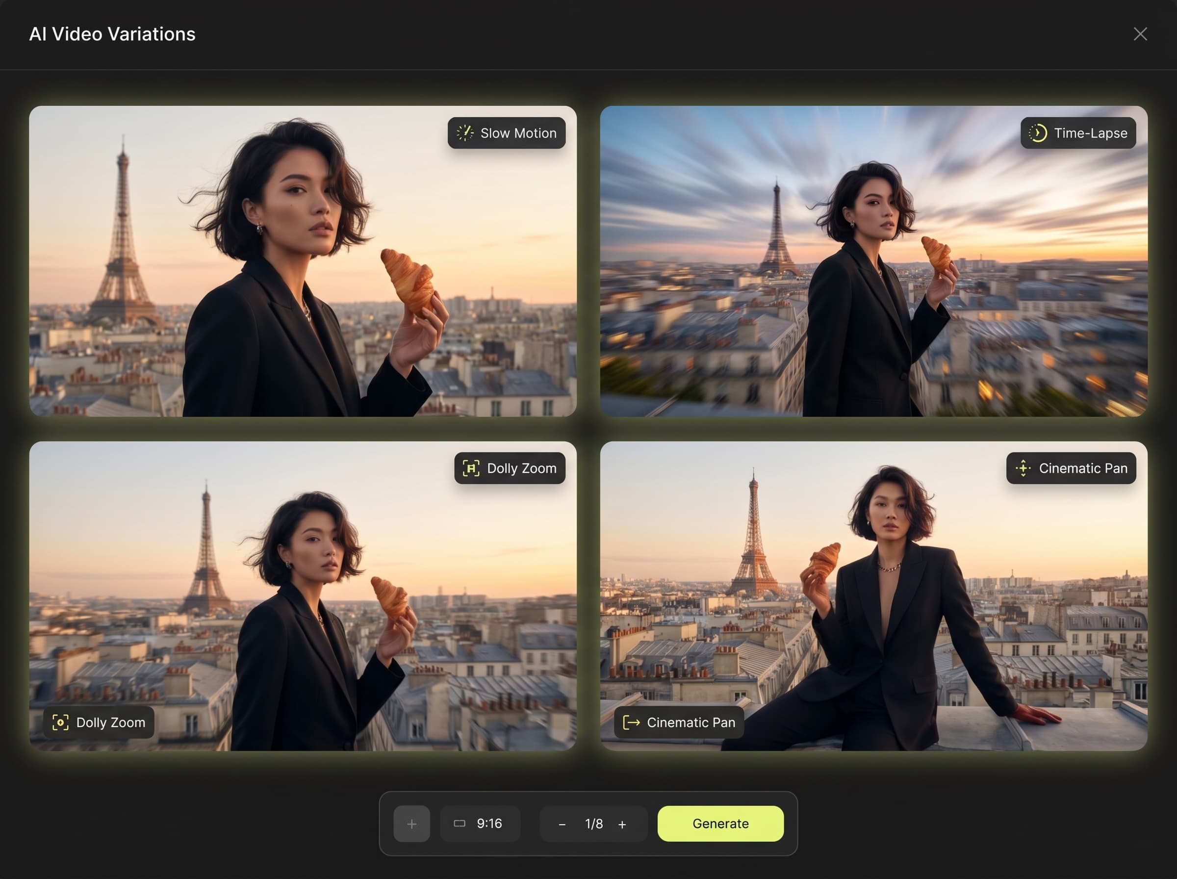 AI Video product example